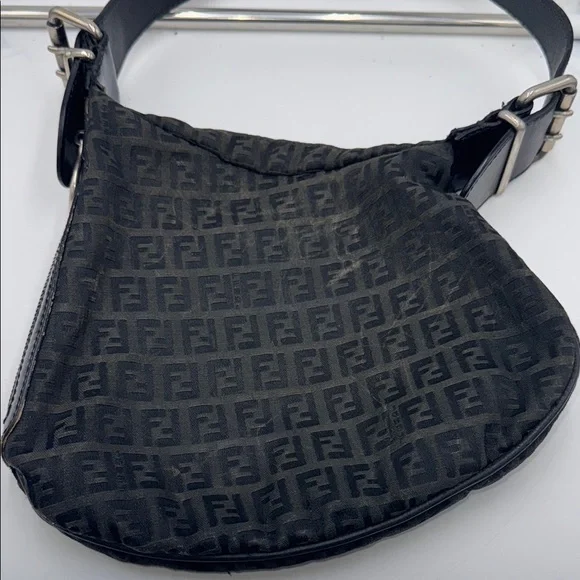 Fendi Oyster Black and Silver hardware small Shoulder Bag - Picture 2 of 16